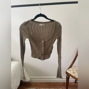 Olive green cardigan